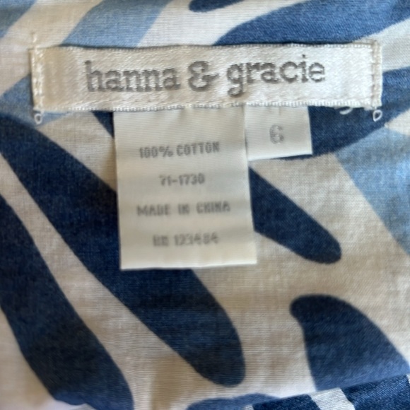 HANNA & GRACIE Blue Printed Drop Waist Skirt Size 6 - Picture 5 of 5